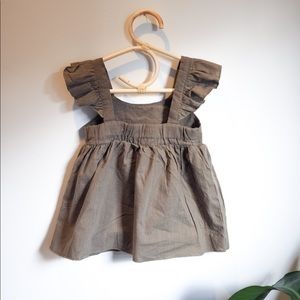 Toddler girls 12-24 Month Green Linen Dress